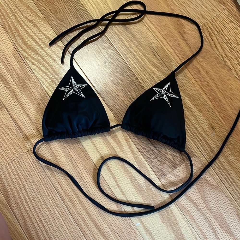 Star print bikini top